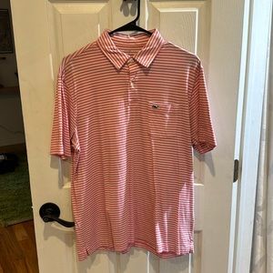 Vineyard vines, pink striped polo size m